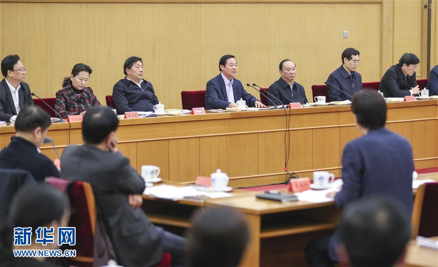 3月17日，中共中央政治局委員、中央書記處書記、中宣部部長劉奇葆在北京出席中華優(yōu)秀傳統(tǒng)文化傳承發(fā)展工作座談會。 新華社記者丁林攝