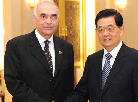 胡錦濤會見埃及總統(tǒng)特使、外長阿姆魯