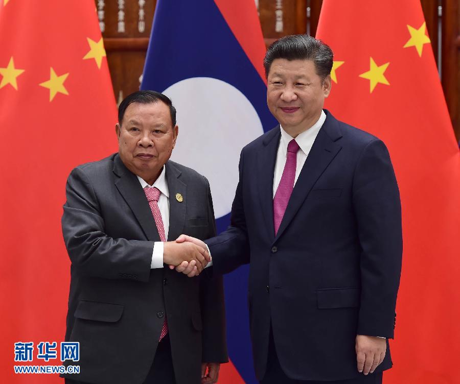 9月2日，國家主席習(xí)近平在杭州會見老撾國家主席本揚(yáng)。新華社記者張鐸攝